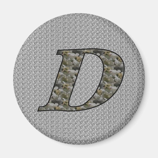 Monogramme Initial D Hydrangea Magnet floral (Devant)