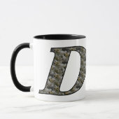 Monogramme Initial D Hydrangea Mug Floral (Gauche)