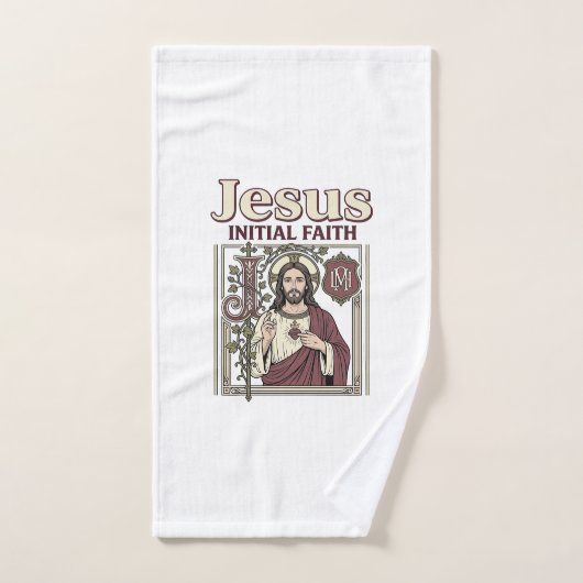 Monogramme initial de Jésus Foi Monogramme initial (Serviette à main)