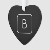 Monogramme Initial De Style Moderne | Blanc & Noir (devant)