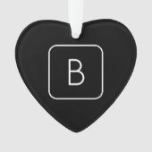 Monogramme Initial De Style Moderne | Blanc & Noir (devant)