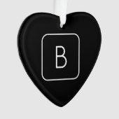 Monogramme Initial De Style Moderne | Blanc & Noir (devant)