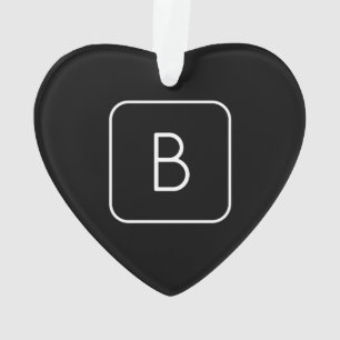 Monogramme Initial De Style Moderne Blanc & Noir
