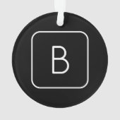 Monogramme Initial De Style Moderne | Blanc & Noir (dos)