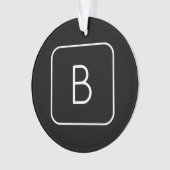 Monogramme Initial De Style Moderne | Blanc & Noir (devant)