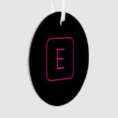 Monogramme Initial De Style Moderne | Rose Et Noir (devant)