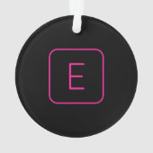 Monogramme Initial De Style Moderne | Rose Et Noir (dos)