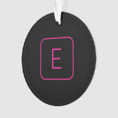 Monogramme Initial De Style Moderne | Rose Et Noir (devant)