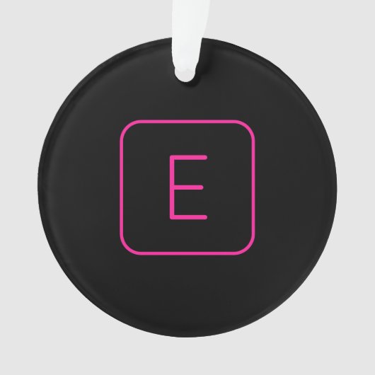 Monogramme Initial De Style Moderne | Rose Et Noir (devant)