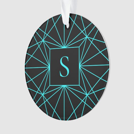 Monogramme initial | Design géométrique turquoise (devant)