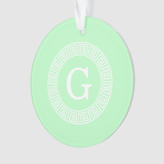 Monogramme initial du cadre de la clé grecque blan (devant)