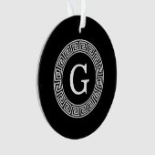 Monogramme initial du cadre de ligne de clé grecqu (devant)