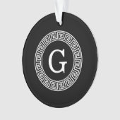 Monogramme initial du cadre de ligne de clé grecqu (devant)