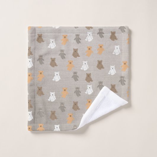 Monogramme initial du Motif de l'ours mou (Gant de toilette)