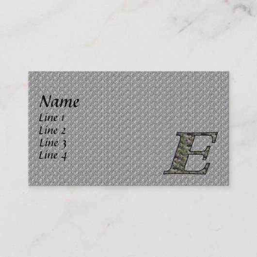 Monogramme Initial E Carte de visite Hydrangea (Devant)