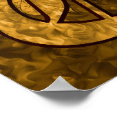 Monogramme initial E Gold Peony Poster floral (Coin)