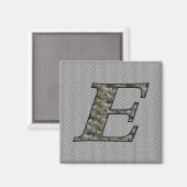 Monogramme initial E Hydrangea Magnet floral (Recto/Verso)