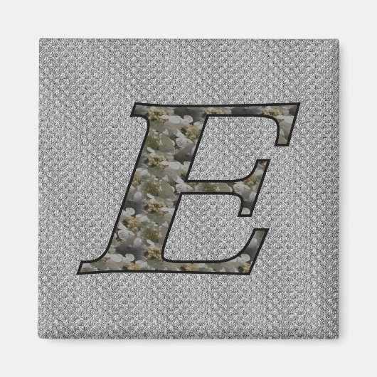 Monogramme initial E Hydrangea Magnet floral (Devant)