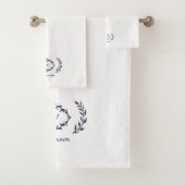 Monogramme Initial Élégant Moderne Blanc Bleu Tend (En situation)