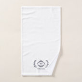 Monogramme Initial Élégant Moderne Blanc Bleu Tend (Serviette à main)