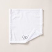 Monogramme Initial Élégant Moderne Blanc Bleu Tend (Gant de toilette)