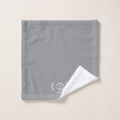 Monogramme Initial Élégant Moderne Tendance Gris B (Gant de toilette)