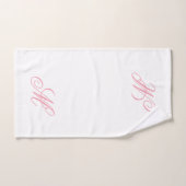 Monogramme Initial Élégant Rose (Serviette à main)