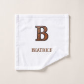 Monogramme Initial en Cuir Outilé de Style Occiden (Gant de toilette)