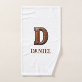 Monogramme Initial en Cuir Outilé Occidental D (Serviette à main)