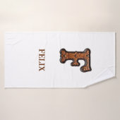 Monogramme Initial en Cuir Outilé Occidental F (Serviette de bain)