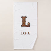 Monogramme Initial en Cuir Outilé Occidental L (Serviette de bain)