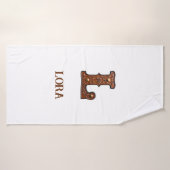 Monogramme Initial en Cuir Outilé Occidental L (Serviette de bain)
