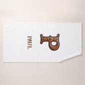 Monogramme Initial en Cuir Outilé Occidental P (Serviette de bain)
