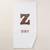 Monogramme Initial en Cuir Outilé Occidental Z (Serviette de bain)