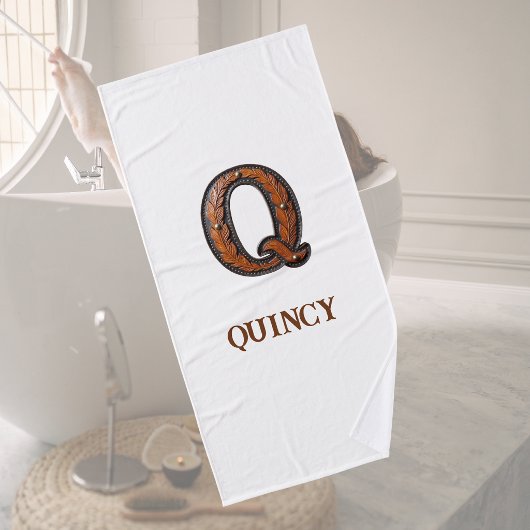 Monogramme Initial en Cuir Outils de l'Ouest Q