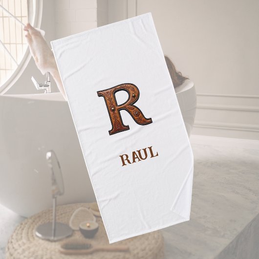 Monogramme Initial En Cuir Outils De L'Ouest R
