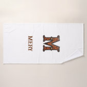 Monogramme initial en cuir ouvragé occidental M (Serviette de bain)