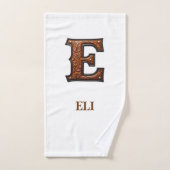 Monogramme initial en cuir travaillé occidental E (Serviette à main)