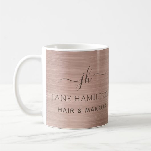 Monogramme initial et nom café Mug (Gauche)