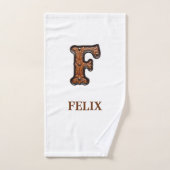 Monogramme Initial F Cuir Outilé Occidental (Serviette à main)