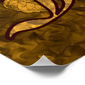 Monogramme Initial F Gold Peony Poster Floral (Coin)