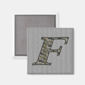 Monogramme Initial F Hydrangea Aimant Floral (Recto/Verso)