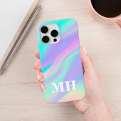 Monogramme Initial Faux Iridescent Moderne
