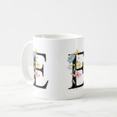 Monogramme initial floral E Mug (Devant gauche)