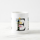 Monogramme initial floral E Mug (Centre)