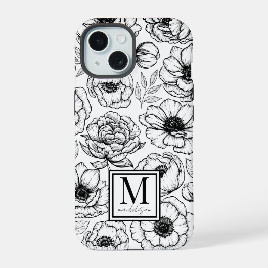 Monogramme Initial Floral Élégant et Chic (Verso)