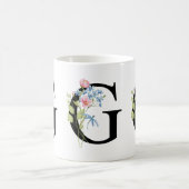 Monogramme initial floral G Mug (Centre)