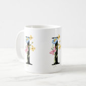 Monogramme initial floral I Mug (Devant gauche)