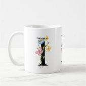 Monogramme initial floral I Mug (Gauche)