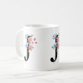 Monogramme initial floral J Mug (Devant gauche)